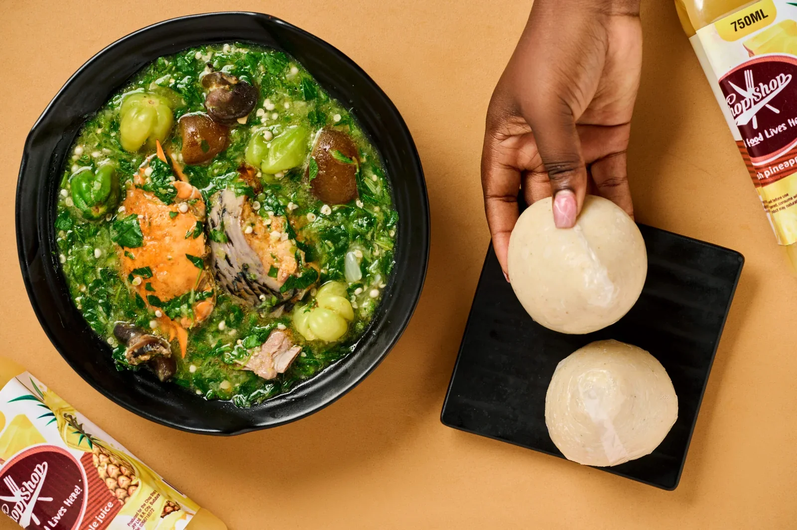 Banku with Oilless Okro